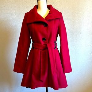 Steve Madden women’s cherry red trench coat size S